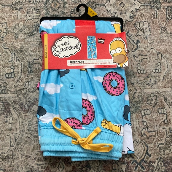 The Simpsons Homer Donut Clouds - Mens Graphic Sleep Pants - Size L - Picture 6 of 8